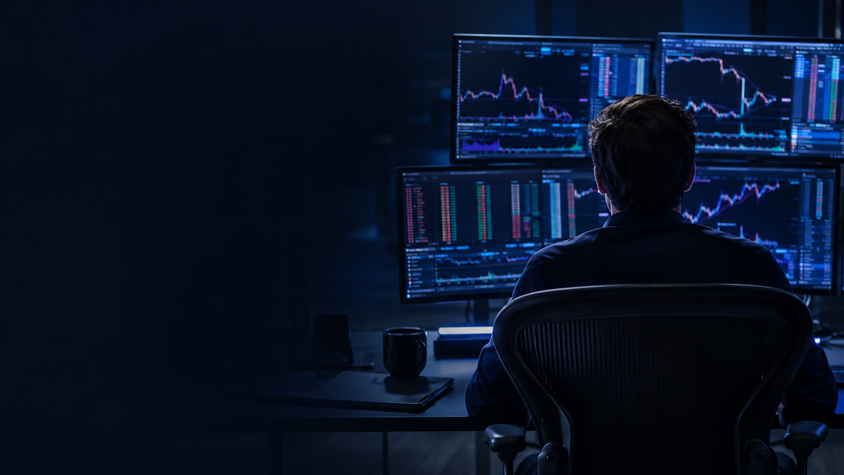 Trader reviewing market charts